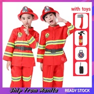 Fireman Costumes for Kids Firefighter Firetruck Boy Career Uniform Work Cosplay RolePlay Suit Clothing Firefighter Uniform