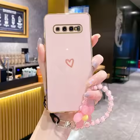 S 10 8 9 Love Heart Flower Strap Case On For Samsung Galaxy S10 S9 S8 Plus S 10plus s9 s8plus s10 s 