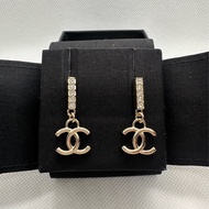 香奈兒 Chanel 耳環 雙C 垂墜耳環 帶鑽耳環
