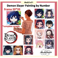 ME&amp;CRAFT🔥READY STOCK🔥20x20 Frame diy Demon Slayer Paint by Number Painting 数字油画Paint by Number with Frame Oil Painting