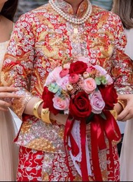 （褂后金龍金鳳）冠南華手綉龍鳳褂