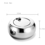 [HCM]Gạt tàn thuốc lá inox hình tròn có nắp đậy đơn giản sang trọng GTIN38