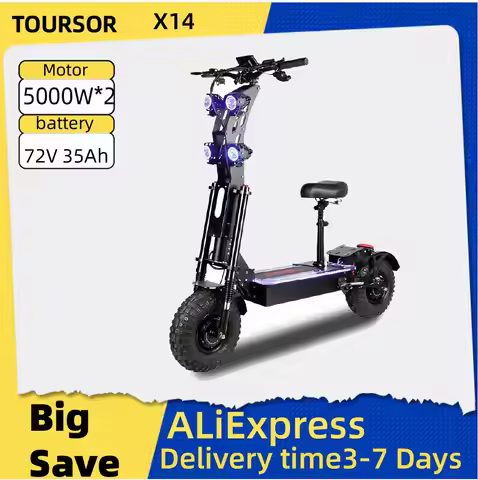 TOURSOR X14 4000W*2 Dual Motor 60V45Ah Battery E-Scooter Electric Scooter For Adults 14" Off-road Ti