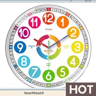 Wall Clock for Kids Silent Colorful Teaching Time Clock Decorative for Kids Room Classroom School to