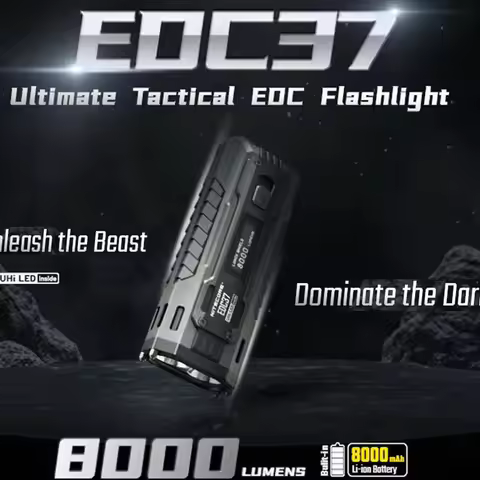NITECORE EDC37 8000 lumens Strong light Ultimate Tactical EDC Flashlight Built-in 8000mAh Li-ion Bat