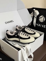 CHANEL 香奈兒 米白色厚底運動鞋