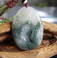天然獨龍玉觀音掛件 觀音 吊墜 項墜 男女款 玉墜 翡翠 玉牌 墜子