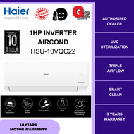 HAIER (AUTHORISED DEALER) 1HP 4 STAR INVERTER AIR COND HSU-10VQC22 - HAIER 3 YEARS WARRANTY