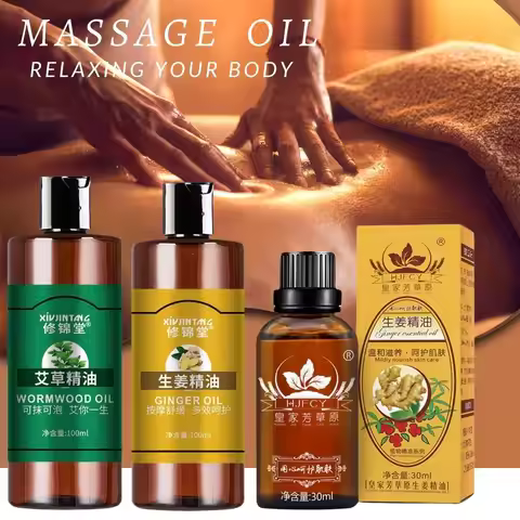 Mugwort Body Massage Oil Body Smooths Skin Massage Oil Relaxing Plant Essential Oil Moisturizing Fir