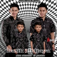 HITAM Sweet Couple Batik || Couple batik Father And Boy batik Black Gray batik Latest batik Hidjaya batik G Small batik Black batik Cool modern Dad batik