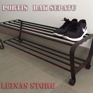 Black Iron Shoe Rack 2-Tier Shoe Rack IMPORT 90x34x28cm