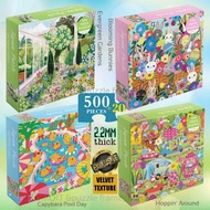 PREMIUM 520pc PUZZLE, super thick 2.2mm, special VELVET/SILK texture. FREE!! GLUE PUZZLE