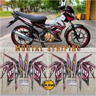 STICKER FULL SET STRIPING LIS LIST BODY SATRIA FU F150 2012 BARONG 99 WARNA HITAM PINK STANDAR