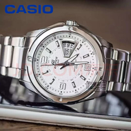 K.LI CASIO 100%  นาฬิกาข้อมือผู้ชาย สายสแตนเลส รุ่น EF-129D-7A/1A-รับประกันของแท้ 1 ปี