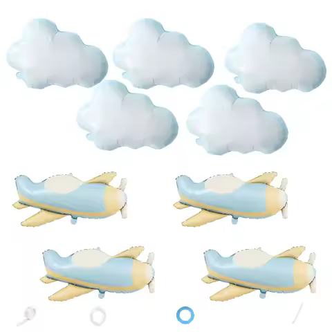 9pcs 30.7inch airplane cloud foil balloons, suitable for birthday parties, family gatherings party d