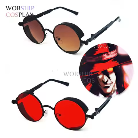 2 styles Alucard Cosplay Glasses Hellsing Sunglasses Metal Sun Glasses Halloween Carnival Cosplay Co