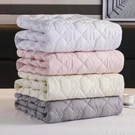 Solid Thicken Quilted Mattress Cover King Queen Size Bed Protector Pad Anti-Bacteria Mattress Topper