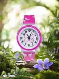 1入組粉色蝴蝶休閒可愛石英手錶，兒童通用