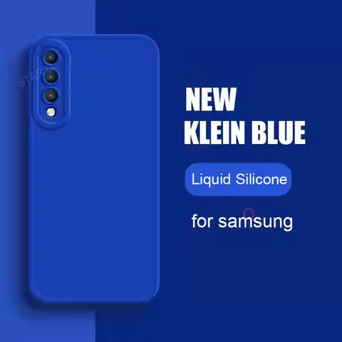 A50 70 30 Camera Protection Liquid Silicone Case For Samsung Galaxy A50 A70 A30 2019 Klein Blue Matt