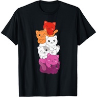 Lesbian Flag Gay Pride Cats Cute Lesbian Cat T-Shirt