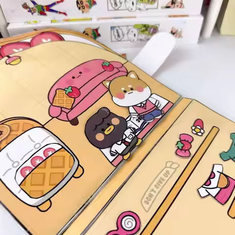 Beanie Book Material Pack Waffle Knead Quiet Book Sticker Book Homemade Nail Shop Quiet Book Montess