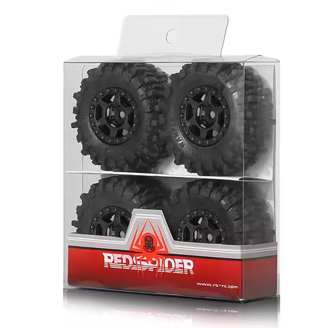 4pcs 1.0 Crawler Tires Plastics 1.0 Wheel Lightweight Design 1/18 1/24 RC Crawler Tires for SCX24 TR