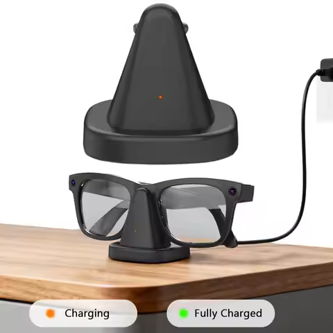 with LED Indicator Smart Glasses Charging Dock Safe Portable AI Glasses Charger for RayBan Meta Wayf