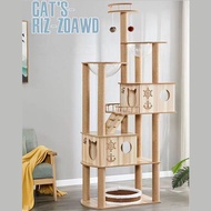 Cat Tree House Wooden Large Cat Condo Bed Scratcher House Cat Tower Hammock Cat Tree rumah kucing besar kayu