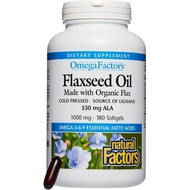 Omega Factors by Natural Factors, Flaxseed Oil, Supports Overall Health with Omega-3, 6 and 9 Fatty 
