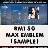 Akaun Max Emblem ML Murah RM120-200 Philipine