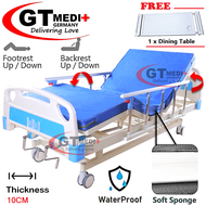 DSS-05BM GT MEDIT GERMANY Double Crank 2 Turn Function Medical Hospital Nursing Bed Mattress Dining Table Tilam Katil