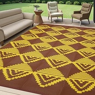 Anidaroel Outdoor Rug 6x9ft for Patio Clearance, Waterproof Camping Rugs for Outside RV, Reversible