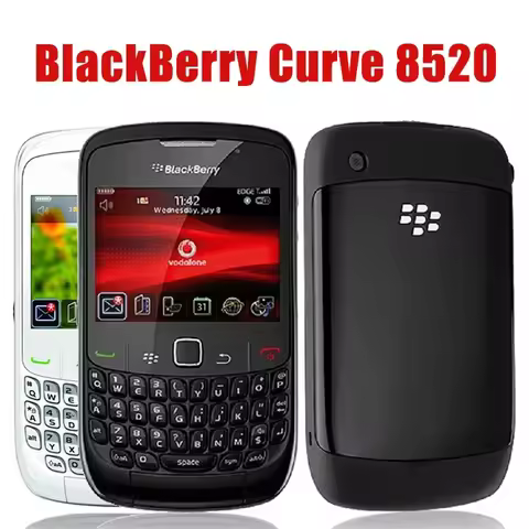 Original Unlocked BlackBerry Curve 8520 Smartphone Bluetooth Mobile 5MP Cell Phone Camera Bar QWERTY