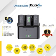Brica B-VLOG M4 Dual Wireless Microphone - Clip On Mic Vlog - With Charging Case BVLOG Mic Wireless