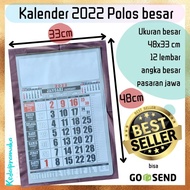 Kalender 2022 Polos 12 Lembar Angka Besar Ukuran 50x35 cm Jumbo