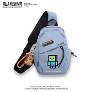 beg lelaki sling bag man Minecraft Co-Branded Student Shoulder Bag Cross-Body Bag Chest Bag Men Stre