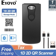 Eyoyo Bluetooth 1D QR 2D Barcode Scanner, USB Wired & 2.4G Wireless & Bluetooth Bar Code Reader, Por