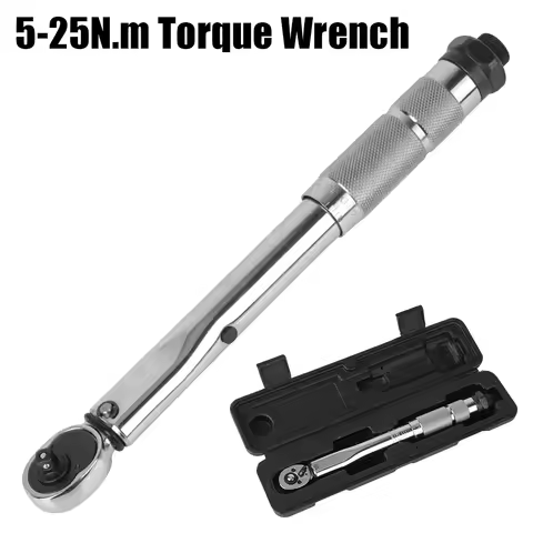 Adjustable Torque Wrench 1/4'' Drive 5-25N.m Micrometer Spanner Hand Tool Car Bike Motorbike Disasse