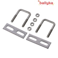 BALLYKA 2Pcs Square U-Bolts, Silver M6 U Bolt with Nuts Frame, Strong Tensile Strength 50mmX25mm Sta