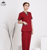 Lvin Uniform Nara batik series Setelan Baju Suster / Seragam baby sitter / Seragam Klinik