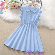 Kids Dress Baby Girl Princess Dress 3-13 Years Old Girl Preppy Style Sleeveless Dress Vest Dress Gir