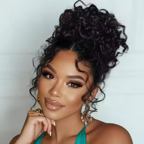 Invisible Strap 360 Full HD Lace Wig Deep Water Wave Human Hair Wig 34Inch Lace Frontal Wig Drawstri