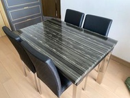 可伸縮餐枱連餐椅 Dining table & chair