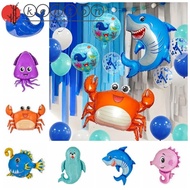 KENTON Ocean Animal Aluminum Foil Balloon, Lantern Fish/Sea Snail/Seahorse Octopus/Shark/Crab/Whale/Shell/Sea Lion Kids Birthday Party Decoration, Inflatable Baby Shower Supplies