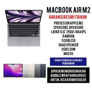 Macbook Air M2 13,6" 8/512 Garansi Resmi 1 Tahun Macbook Air M2 13,6" 512GB Macbook Air M2 13" 512GB