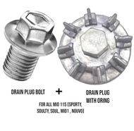 DRAIN PLUG AND DRAIN PLUG BOLT (MIO 115, SPORTY, SOULTY, SOUL, MIO1, NOUVO)
