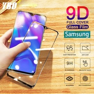 YBD 2ชิ้น Samsung Galaxy A11 M11 A12 M12 A31 A51 A71 A7 2018กระจกนิรภัยป้องกันหน้าจอสีดำขอบ