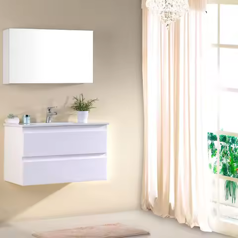 Modern Style Bathroom Cabinets Set Wholesale on Alibaba-Waterproof Vanity with Lacquer Door Panel fo