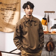 เสื้อโปโลผู้ชาย เสื้อเชิ้ตคอปกติดกระดุมสไตล์อเมริกันลำลอง เสื้อสเวตเชิ้ตแขนยาว Polo shirt men's Amer