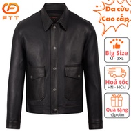 Jacket men's sheepskin with baby Collar, high quality box bag FTT Leather Collar, durable genuine Le